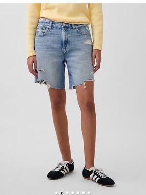 Gap 8" Mid Rise Loose Denim Bermuda Shorts